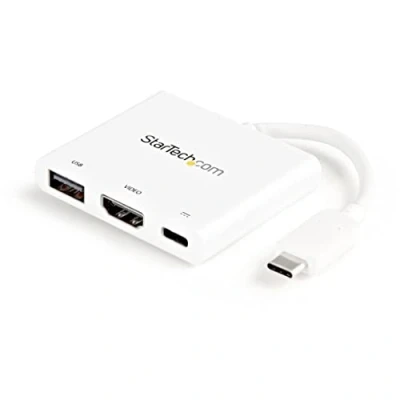 Bild av StarTech.com USB C till HDMI adapter vit 4K 30 Hz Thunderbolt 3 kompatibel med strömförsörjning (USB PD) Dongle (CDP2HDUACPW)