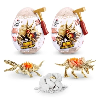 Bild av ROBO ALIVE Mini Dino Fossil Find (2 pack, mosasaur och triceratops)