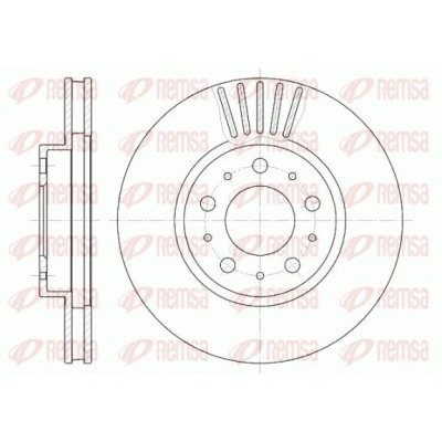 Bild av REMSA 6410.10 Disque de frein Essieu avant 280, 280 26 5 ventilé VOLVO: XC70 I Cross Country, V70 I, C70 Coupe, PEUGEOT: 206 Berline