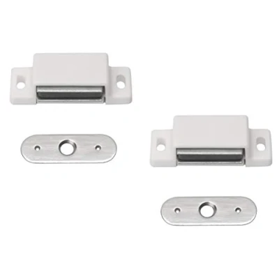 Bild av Metafranc Magnetiska näppor vit, 2 stycken 3 kg hållkraft fast motplatta enkel montering lämplig för möbeldörrar och luckor/dörrstängning/fästmagnet, möbelknopp/350066