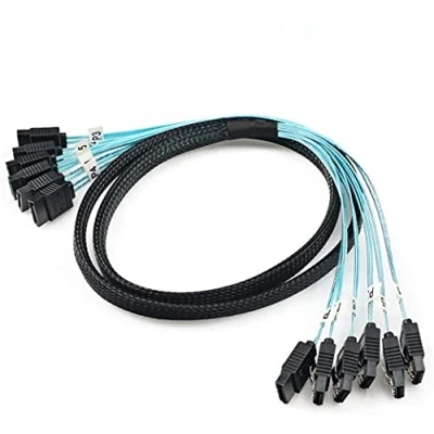 Bild av CableDeconn hög hastighet 6 Gbps st/set SATA kabel SAS för server 0,5 m