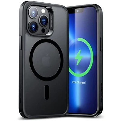 Bild av ESR fodral för iPhone 13 Pro Max, kompatibelt med MagSafe, Hybrid magnetiskt Max HaloLock, Militärt stötskydd, reptåligt fodral, svart färgad