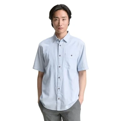 Bild av TOM Tailor Regular FIT Kurzarm MIT Brusttasche Skjorta, Storlek: XL, Powder blue zigzag structure