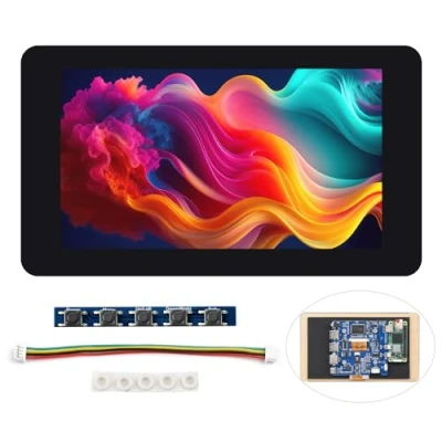 Bild av Waveshare 7inch Touchscreen Kit for Raspberry Pi Zero Series Motherboard, 1024 x 600 Pixels, 5 point Capacitive Touch, 170 Viewing Angle IPS Diaplay Panel, Easy to Build All in one Mini Computer