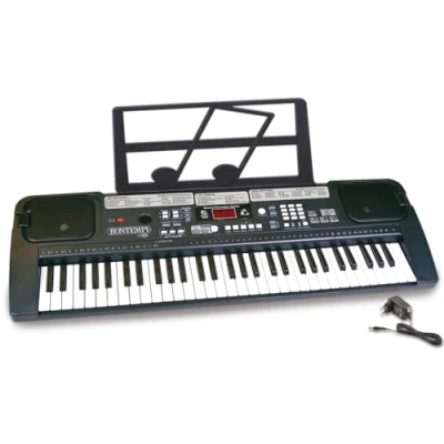 Bild av Bontempi 61 Midi tangent digitalt tangentbord med 200 ljud rytmer 60 demolåtar inbyggda stereohögtalare USB Mp3 spelare för åldrarna 5 år+