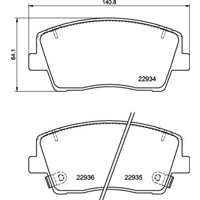 Bild av BREMBO P 30 119 Jeu de plaquettes frein avec indicateur d&#039;usure tôle anti bruit accessoires KIA: Stinger 3/5 portes