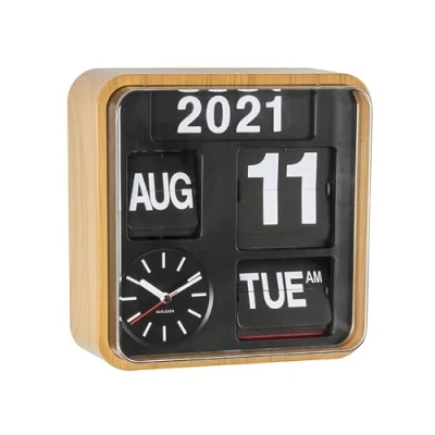 Bild av Karlsson KA5364WD Flip Calendar Väggklocka Bamboo Wood Mini