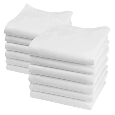 Bild av Merrysquare Mini enfärgade näsdukar liten storlek 23 cm x 100 % bomull modell Lilliput (vit)