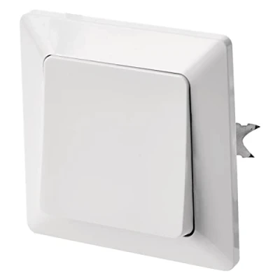 Bild av EMOS växelströmbrytare i vitt (glans), strömbrytare med en gungbräda, 250 V /10 AX, plast, utan infälld dosa, skyddsklass IP20 för inomhus, 8 x 5 cm