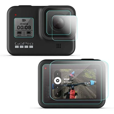 Bild av Skärmskydd i glas kan användas för GoPro HERO 8 (svart) lins och LCD skärm, 9H härdat anti bubbla repor fingeravtryck ultraklart [6 pack]