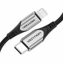 Bild av Vention vävd MFi USB C till Lightning kabel 2m Svart/Grå