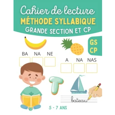 Bild av Cahier de lecture Méthode Syllabique Grande Section et CP: Apprendre à lire avec des jeux exercices simples ludiques pour enfant en Maternelle GS CP Alphabet découper