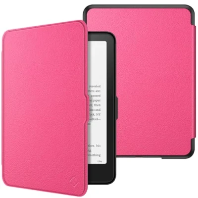 Bild av FINTIE Fodral Kompatibel med 7 tum Kindle Paperwhite(12:e Generationen) 2024 och Colorsoft Signature Edition (1:a Generationen), Lätt Skyddsfodral Automatisk Sömn/Väckning, Magenta