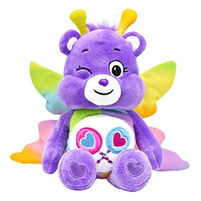 Bild av Care Bears fjäril Dela björn 22 cm böna plysch Samlarobjekt söt mjuk leksak, gosig leksak för pojkar och flickor, liten skötsel teddy, barn i åldrarna 4+ Basic Fun 99310