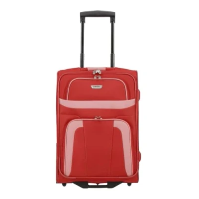 Bild av paklite Resväska med 2 hjul, Orlando, klassiskt mjukt bagagevagn i tidlös design, röd, 53 cm (Trolley S), Orlanddo w vagn