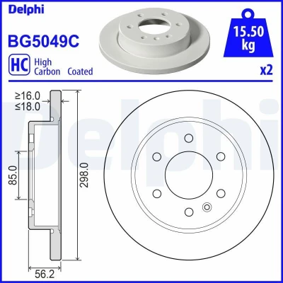 Bild av Bromsskiva DELPHI BG5049C