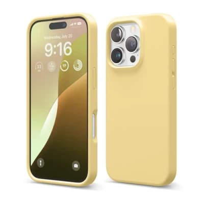 Bild av elago Kompatibel med iPhone 16 Pro fodral, premium flytande silikonfodral, heltäckande skydd, stötsäkert och smalt telefonfodral, reptåligt mjukt mikrofiberfoder, 6.3