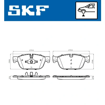 Bild av SKF VKBP 80269 E Jeu de plaquettes frein contact signal d&#039;usure inclus
