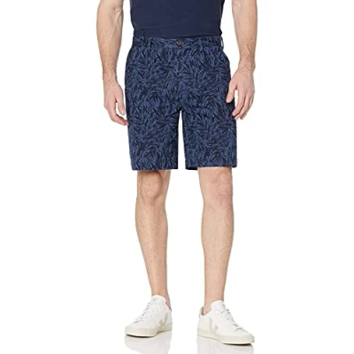 Bild av Amazon Essentials Men&#039;s Shorts 23 cm (9 tum) klassisk passform, Indigoblå Palmbladstryck, 38