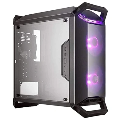 Bild av Cooler Master MasterBox Q300P RGB mATX datorchassi lilltorn för portabel gaming med full visning av sidopanelen, ren routing och flera kylmöjligheter