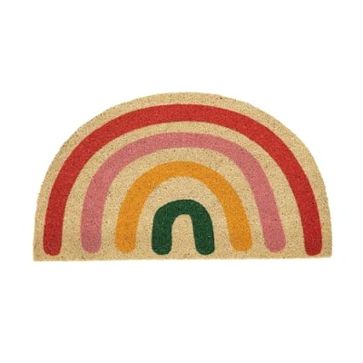 Bild av Fisura Entrématta &quot;Cocon Rainbow&quot; med halkskyddande baksida av PVC. Rolig mångfärgad dörrmatta. Originell dörrmatta för entrédörren. Handmålad. Mått: 70 cm x 40