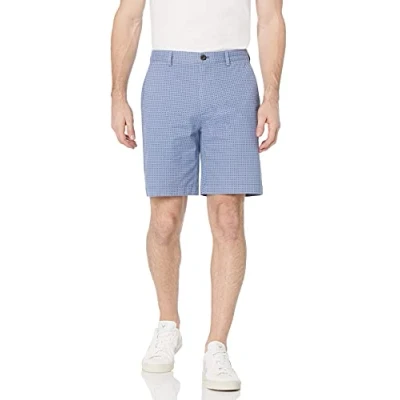 Bild av Amazon Essentials Men&#039;s Shorts 23 cm (9 tum) klassisk passform, Blå Geometriskt tryck, 38
