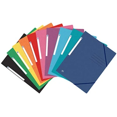 Bild av Oxford Top File + hörnspännarmapp A4, extra stark från kartong, blandade 10 färger, 25 pack