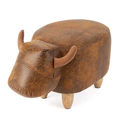 Bild av Balvi La Vache pall brun med ko formade träben Polyhud/Trä