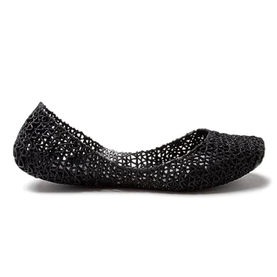 Bild av Melissa Campana Papel Vii för kvinnor, stängda ballerinaskor, svart glitter 52682, 40 EU