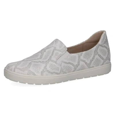 Bild av CAPRICE Damer 9 24662 42 platt toffel, Vit reptil, 40.5 EU