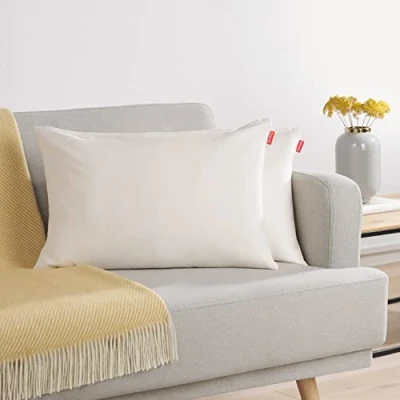 Bild av Blumtal Set med 2 Kuddfodral 40x60 Vit mysigt i chenille dold dragkedja, Oekotex certifierat för prydnadskuddar Soffkuddar Klädsel &amp;