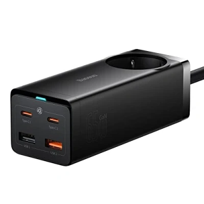 Bild av Baseus GaN3 Pro wall charger / powerstrip 2xUSB + C AC 65W
