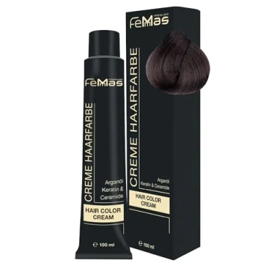 Bild av FemMas hårfärg mörkblond aska intensiv 6,11 I professionell med arganolja, keratin och ceramider permanent hårfärgning eller nyans för strålande färgresultat 100 ml