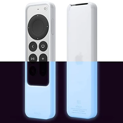 Bild av Elago R2 slimmat fodral kompatibelt med Apple TV 4K Siri Remote 3:e (2022) och 2:a generationen smal design, lätt, repfri silikon, stötdämpning, full tillgång till alla funktioner (Nightglow blå)
