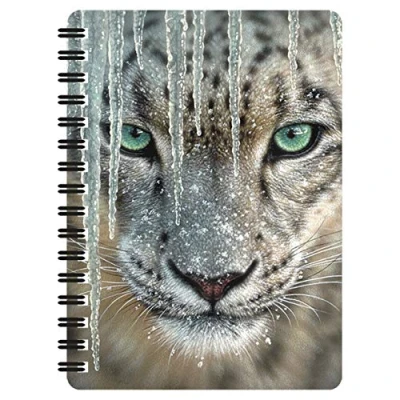 Bild av 3D LiveLife Jotter Blå Is från Deluxebase. Linskulär Snöleopard A6 Spiralbok med vanliga sidor i återvunnet papper. Konstverk licensierat den kända konstnären Collin Bogle.
