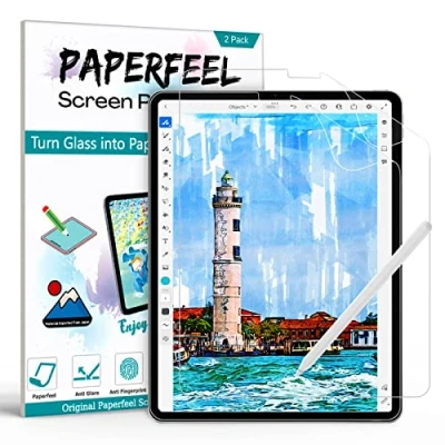 Bild av [2 pack] skärmskydd för iPad Pro 11 tum 2022 2018, Air 5/4 2022/2020 (5:e/4:e generationen 10,9 tum), matt PET pappersfilm ritning, skrivning anti bländning, fingeravtryck