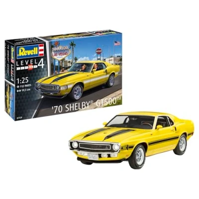 Bild av Revell modellbygge I &#039;70 Shelby Mustang GT500 byggsats skala 1:25 120 delar pysselset från 12 år detaljerad modell sportbil autentisk kopia
