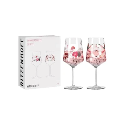 Bild av RITZENHOFF 3461002 aperitifglas 500 ml set om 2 serie sommarsonett nr 2, stycken med blommotiv tillverkade i Tyskland