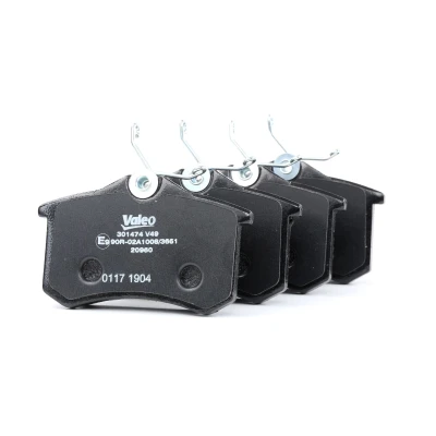 Bild av VALEO 301474 Jeu de plaquettes frein FIRST Essieu arrière contact signal d&#039;usure exclu avec tôle anti bruit RENAULT: GRAND SCENIC 2, Clio 4