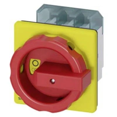 Bild av Siemens 3ld2 3 polig switch 63a 4 främre hål röd/gul
