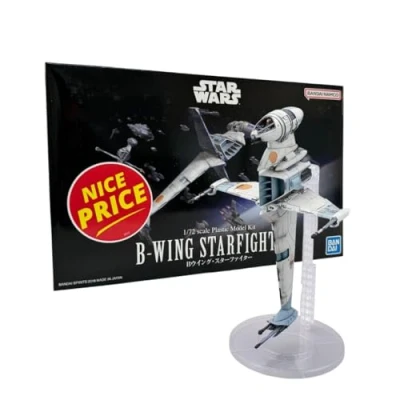 Bild av Revell Bandai B Wing Fighter Detaljrik modellbyggsats av rymdskeppet känd Från &quot;Jediriddarens återkomst Med rörliga vingar och pilotfigur skala 1:72 13 år