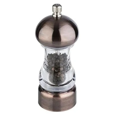 Bild av APS Pepparkvarn COPPER Kryddkvarn i kopparoptik, malningsmekanism av kolstål, steglös malningsgrad Mått: 6 x cm/Höjd: 15 cm/Färg: Koppar, Transparent