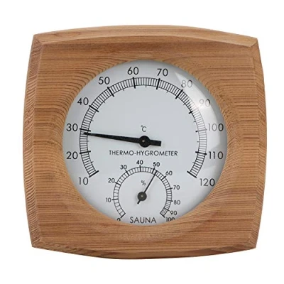 Bild av Inomhus trähygrometer termometer 2 i 1 bastutermometer och hygrometer ångbad basturumstillbehör