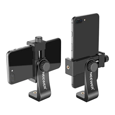 Bild av Neewer Smartphone hållare vertikal med 1/4 tums stativhållare mobiltelefonklämma adapter kompatibel 13/13 Pro/13 Pro Max/13 Mini/12/11 Max/X/XR, Galaxy S20+/S20, Huawei P40 osv.
