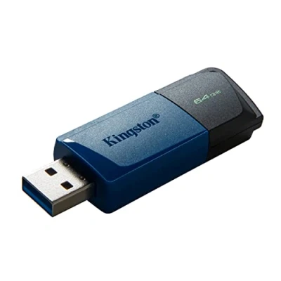 Bild av Kingston DataTraveler Exodia M USB minne (2 stycken) 3,2 Gen 1 DTXM/64 GB 2P med rörlig lock (svart + blå)