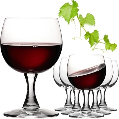 Bild av PLATINUX små vinglas 250 ml set med 6 delar rödvinsglas av Crystalline glas burgundy diskmaskinssäker
