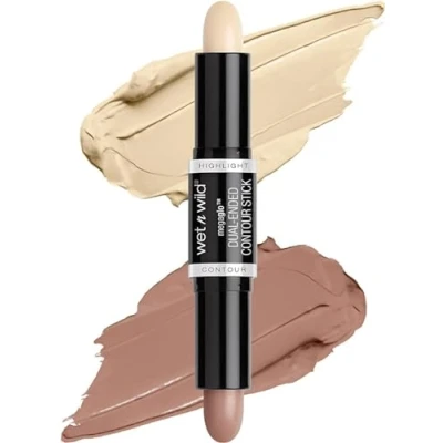 Bild av Wet n Wild MegaGlo Dual Ended Contour Stick, 2 i 1 Contouring Penna med Både Kontur och Highlightnyanser, Precisionsspets en Lättblandad Formula för ett Definierat utseende, Light/Medium