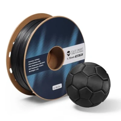Bild av SainSmart Mattes TPU filament, svart, flexibel 3D tryckfilament, 1,75 mm, 1 kg, mått +/ 0,05 95A mjuk