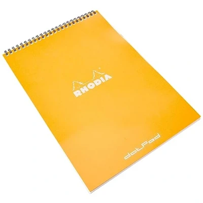 Bild av Rhodia 18503C Note Pad med dubbel spiral, DIN A4, Dot Grid, 80 g, 21 x 29,7 cm, ark, orange