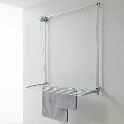Bild av Foxydry Wall, Väggmonterad remskiva kläder luftare, klädtorkställ, vertikal dropdown tvätt torkställning i aluminium och stål